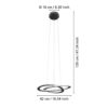 Lustră minimalista ROLIMARE 99396, Ø420 mm, LED, 35W, 4000K, oțel, aluminiu, negru, plastic alb