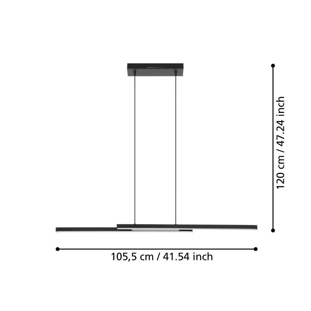 900081_DIMENSION_0001 | Eglo Romania Lustră FRAIOLI-Z LED 2X17W IP20 900081