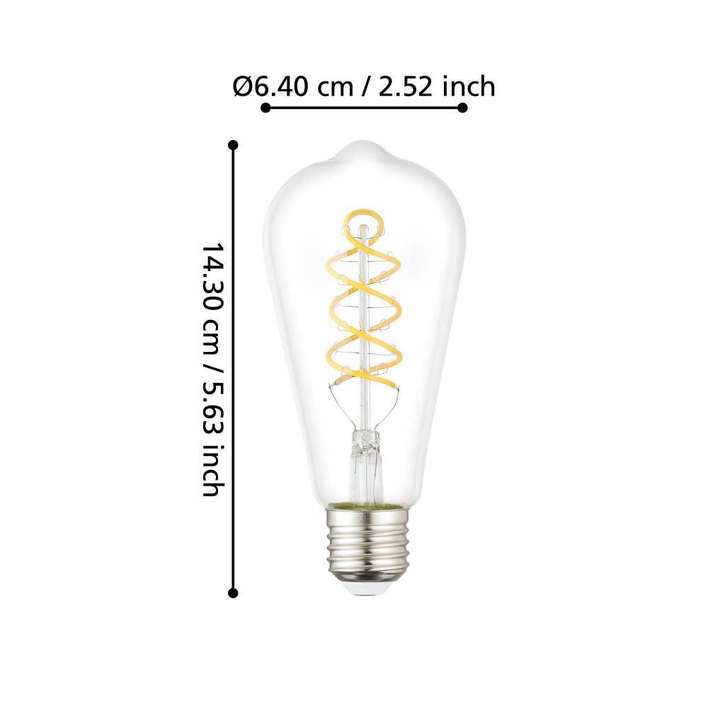 110318_DIMENSION_0001 | Eglo Romania Bec LED E27 ST64 7.3W 2700K 110318