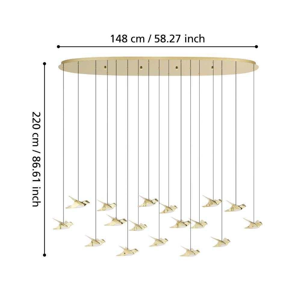 390399_DIMENSION_0001 | Eglo Romania Lustră PARATEBUENO 2 LED 17X3W IP20 390399