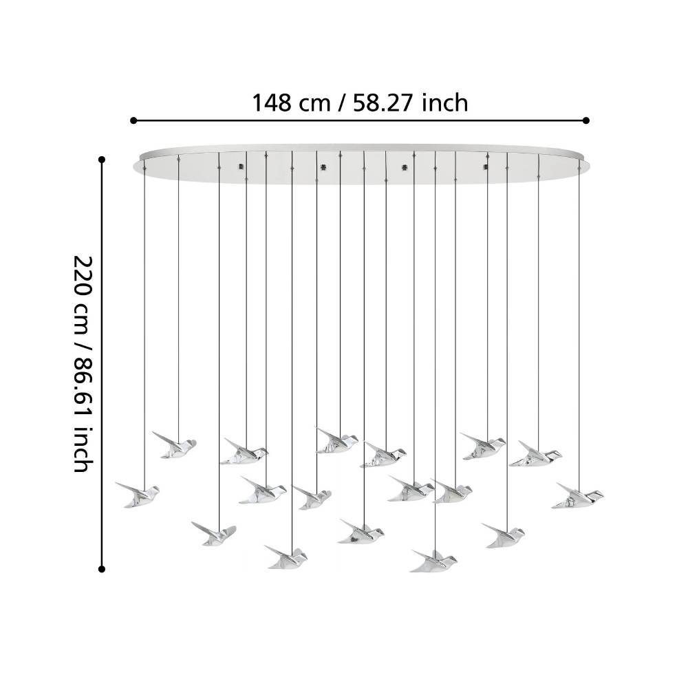 390403_DIMENSION_0001 | Eglo Romania Lustră PARATEBUENO 1 LED 17X3W IP20 390403