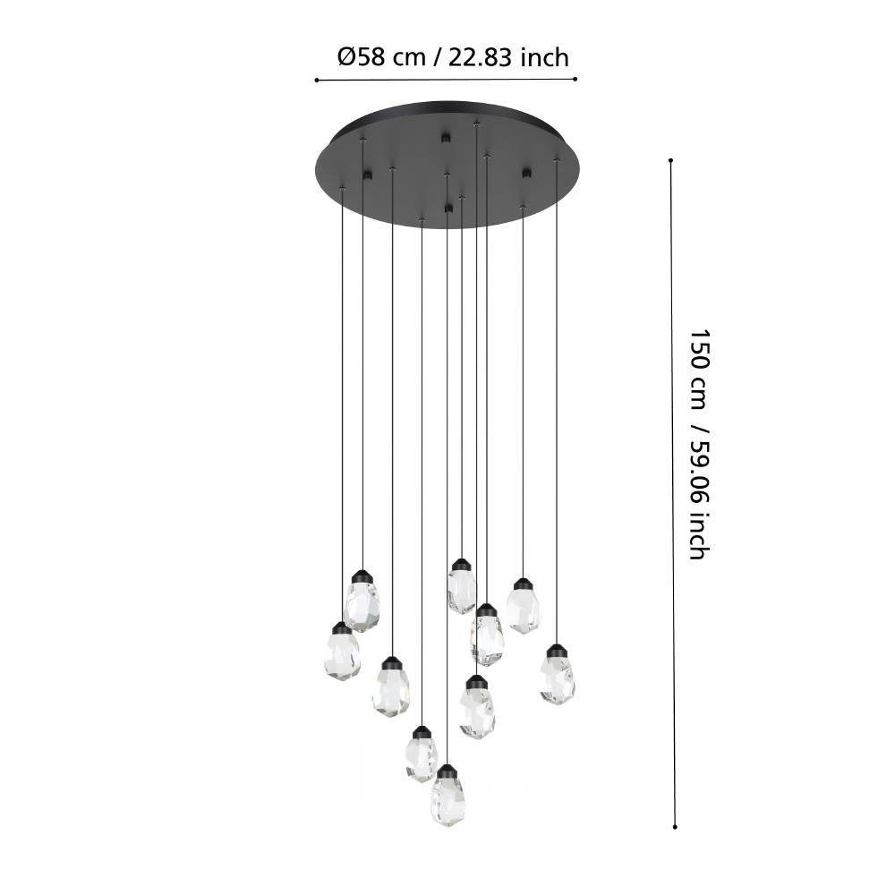 390412_DIMENSION_0001 | Eglo Romania Lustră SINDICAT LED 10X3W IP20 390412