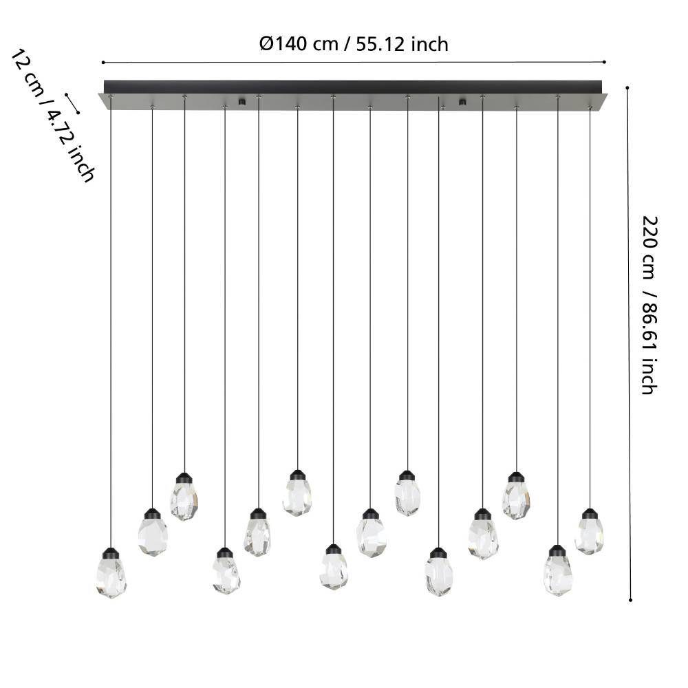 390414_DIMENSION_0001 | Eglo Romania Lustră SINDICAT LED 14X3W IP20 390414