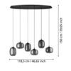 390415_DIMENSION_0001 | Eglo Romania Lustră LARVA LED 6X3.7W IP20 IP20 390415