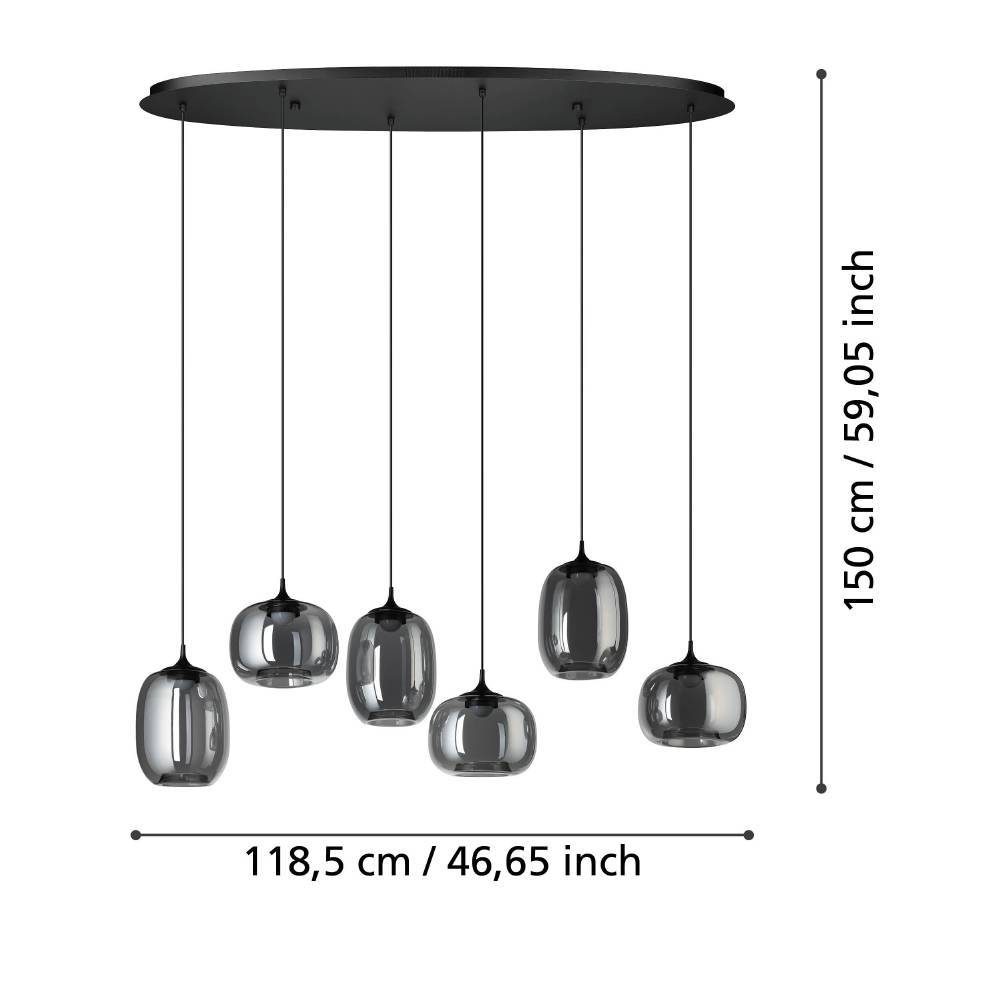 390415_DIMENSION_0001 | Eglo Romania Lustră LARVA LED 6X3.7W IP20 IP20 390415
