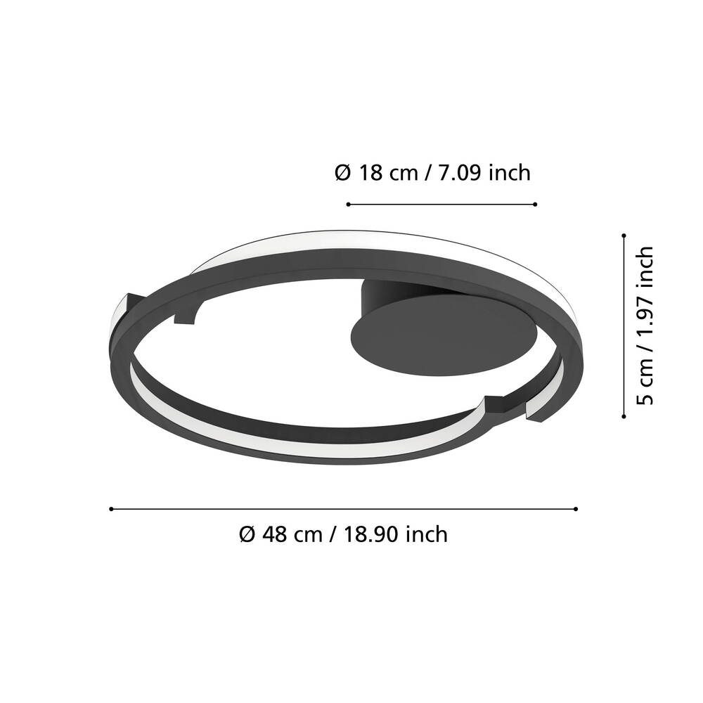 901821_DIMENSION_0001-JPG 1000px | Eglo Romania Plafonieră MEZZOMONTE LED 2X20W IP20 901821
