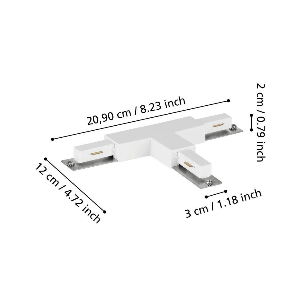 902327_DIMENSION_0001 | Eglo Romania Conector sistem pe șină T alb EASYT T-CONNECTOR 902327