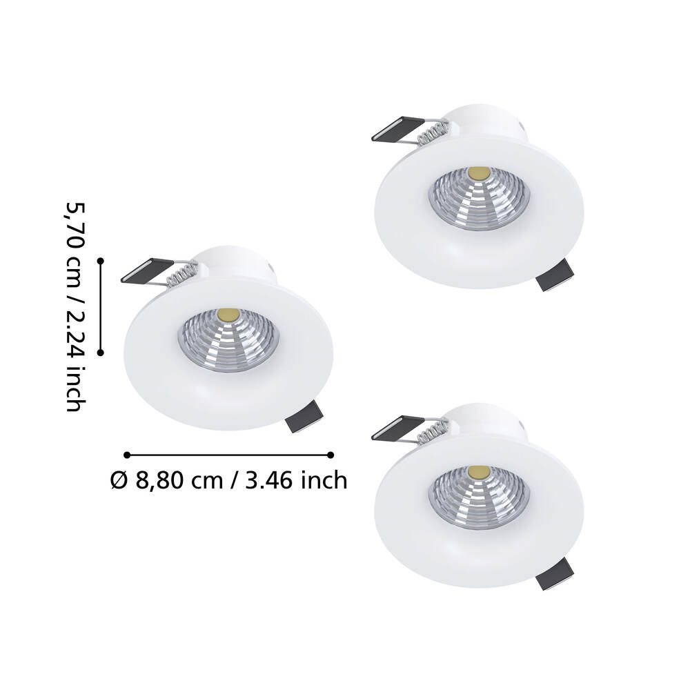 902277_DIMENSION_0001 | Eglo Romania Set spot încastrat SALICETO LED 3X4.8W IP20 902277