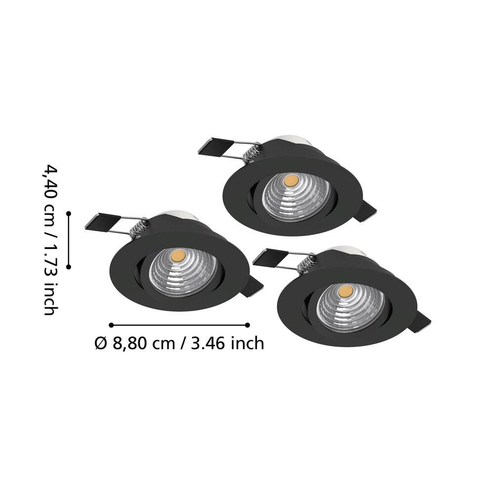 902281_DIMENSION_0001 | Eglo Romania Set spot încastrat SALICETO LED 3X6W IP20 902281