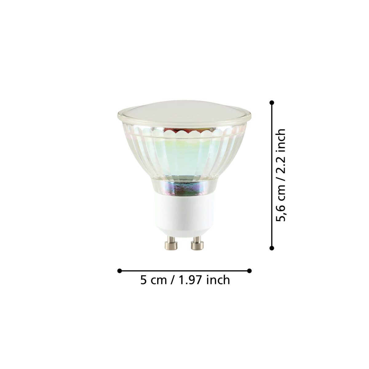 110143_DIMENSION_0001 | Eglo Romania Set 2 becuri LED GU10 2X2.9W 3000K 110143