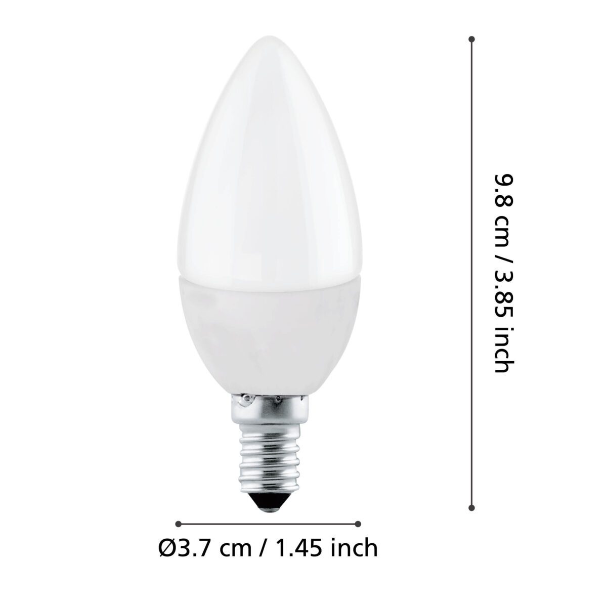 110169_DIMENSION_0001 | Eglo Romania Bec LED E14 C37 4.9W 2700K 110169