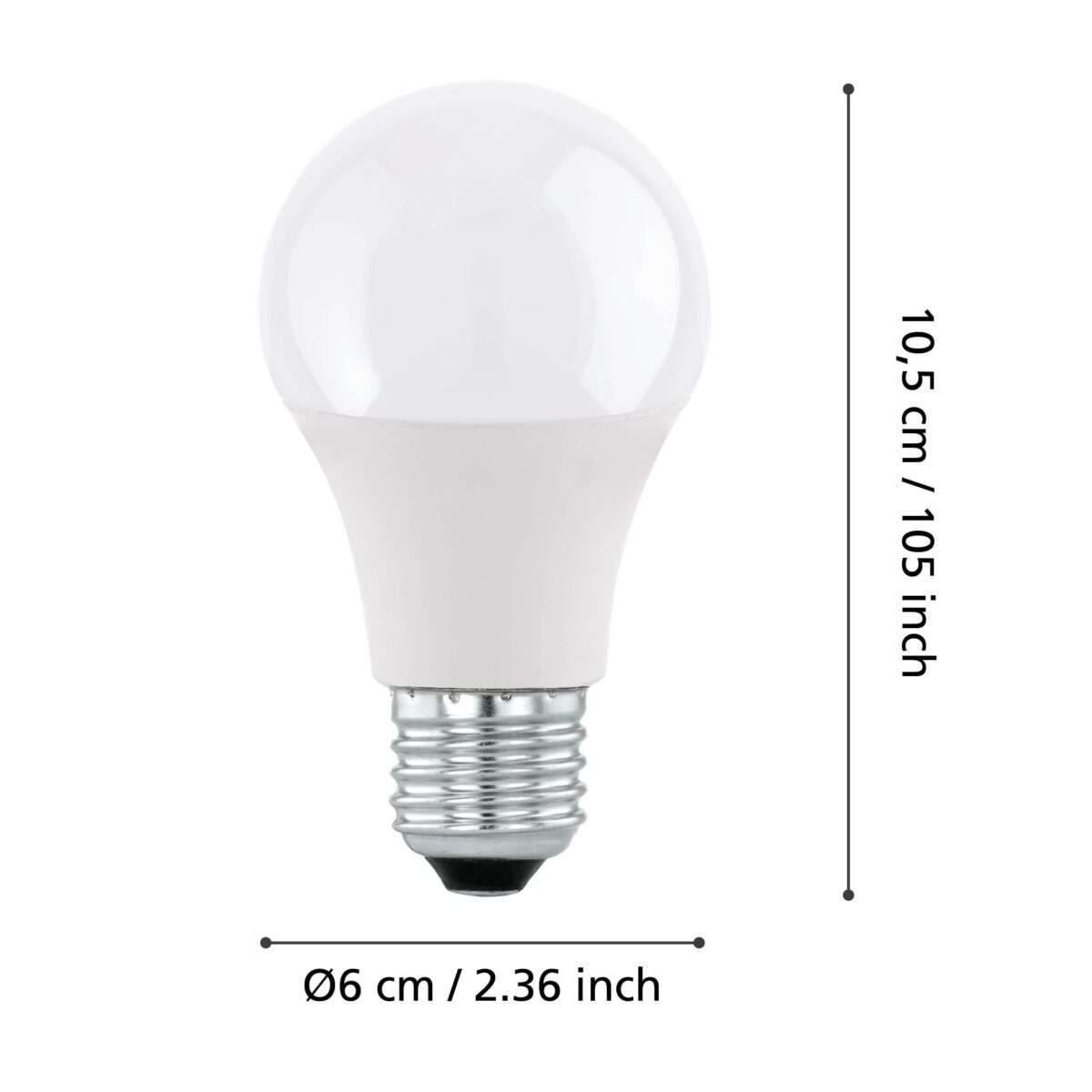 110172_DIMENSION_0001 | Eglo Romania Bec LED E27 A60 8.8W 4000K 110172