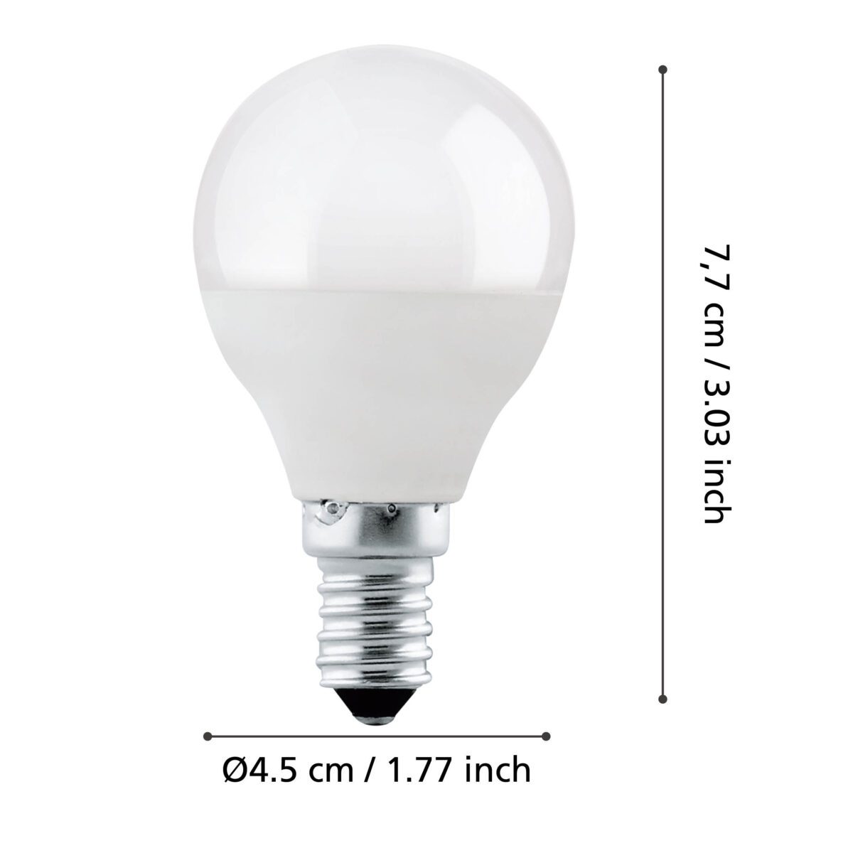 110174_DIMENSION_0001 | Eglo Romania Bec LED E14 P45 4.9W 4000K 110174