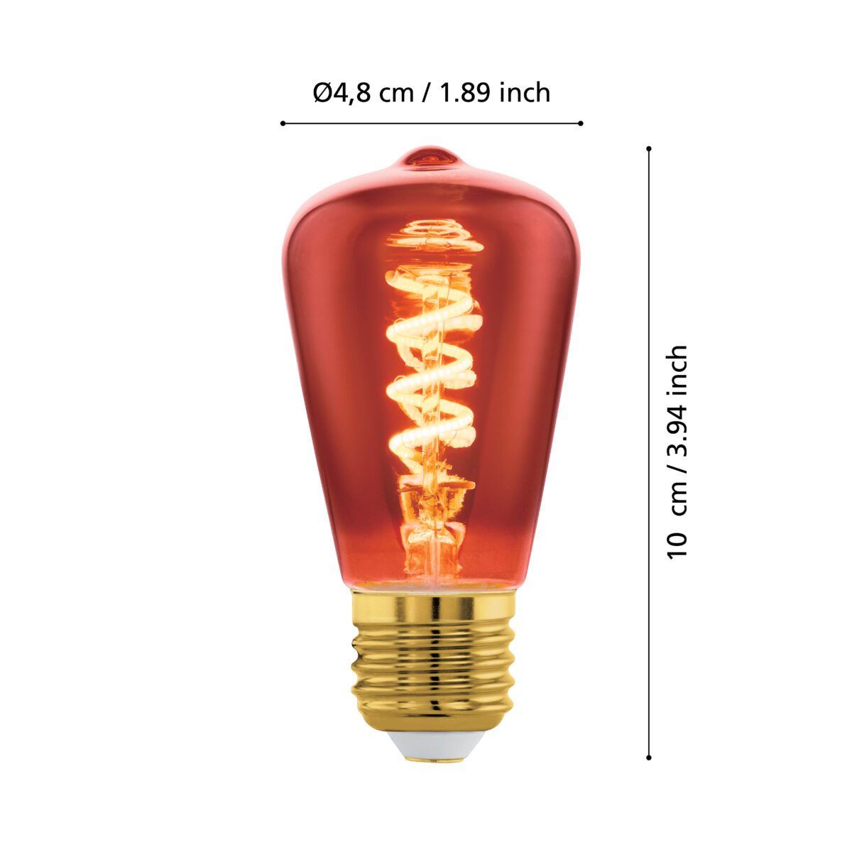 110199_DIMENSION_0001 | Eglo Romania Bec LED E27 ST48 4W 2000K 110199
