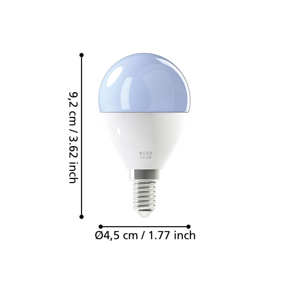 110395_DIMENSION_0001 | Eglo Romania Bec LED E14 P45 4.9W 2700K-6500K 110395
