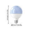 110397_DIMENSION_0001 | Eglo Romania Bec LED E27 G95 14W 2700K-6500K 110397
