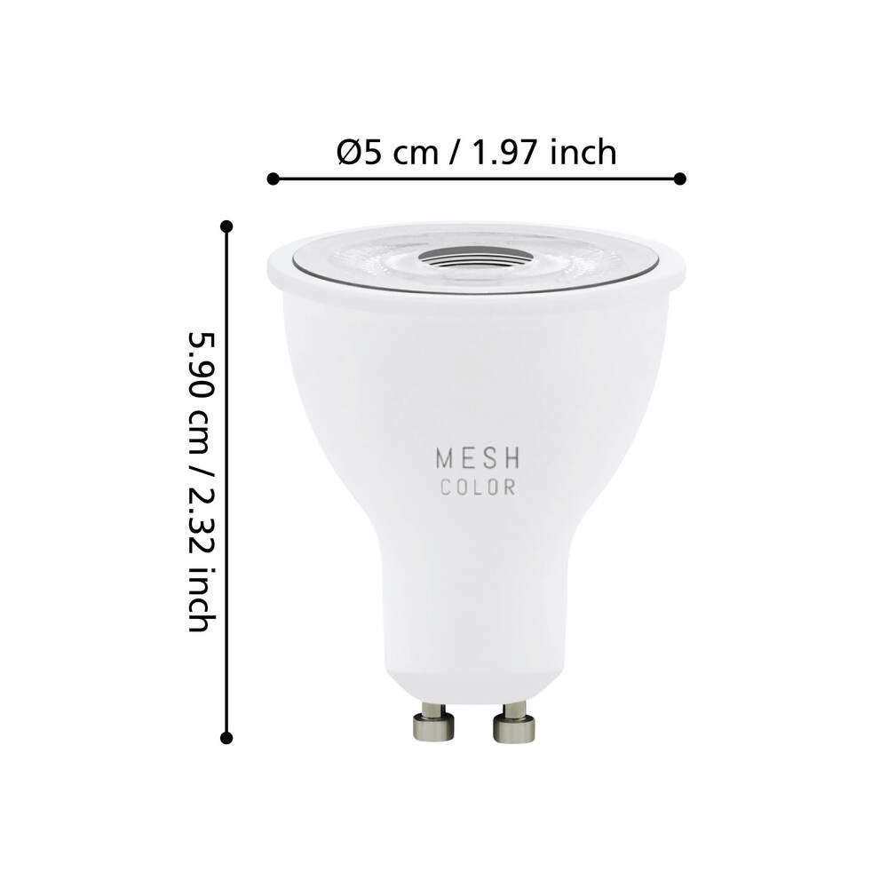 110398_DIMENSION_0001 | Eglo Romania SET 3 becuri LED GU10 4.9W + telecomandă 110398