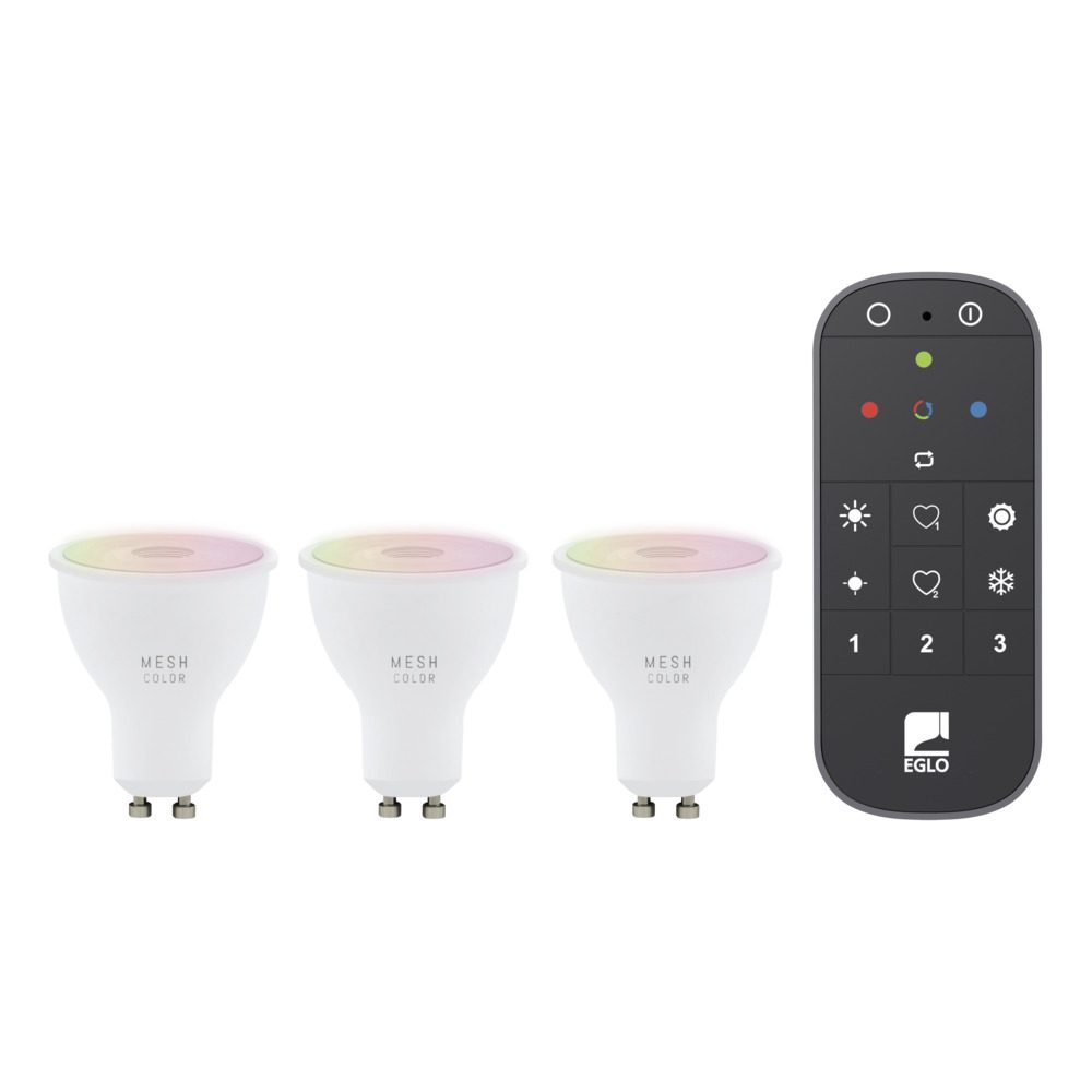 110398_VIEW_0001 | Eglo Romania SET 3 becuri LED GU10 4.9W + telecomandă 110398