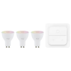 Set 3 becuri LED GU10 4.9W + telecomandă 110417