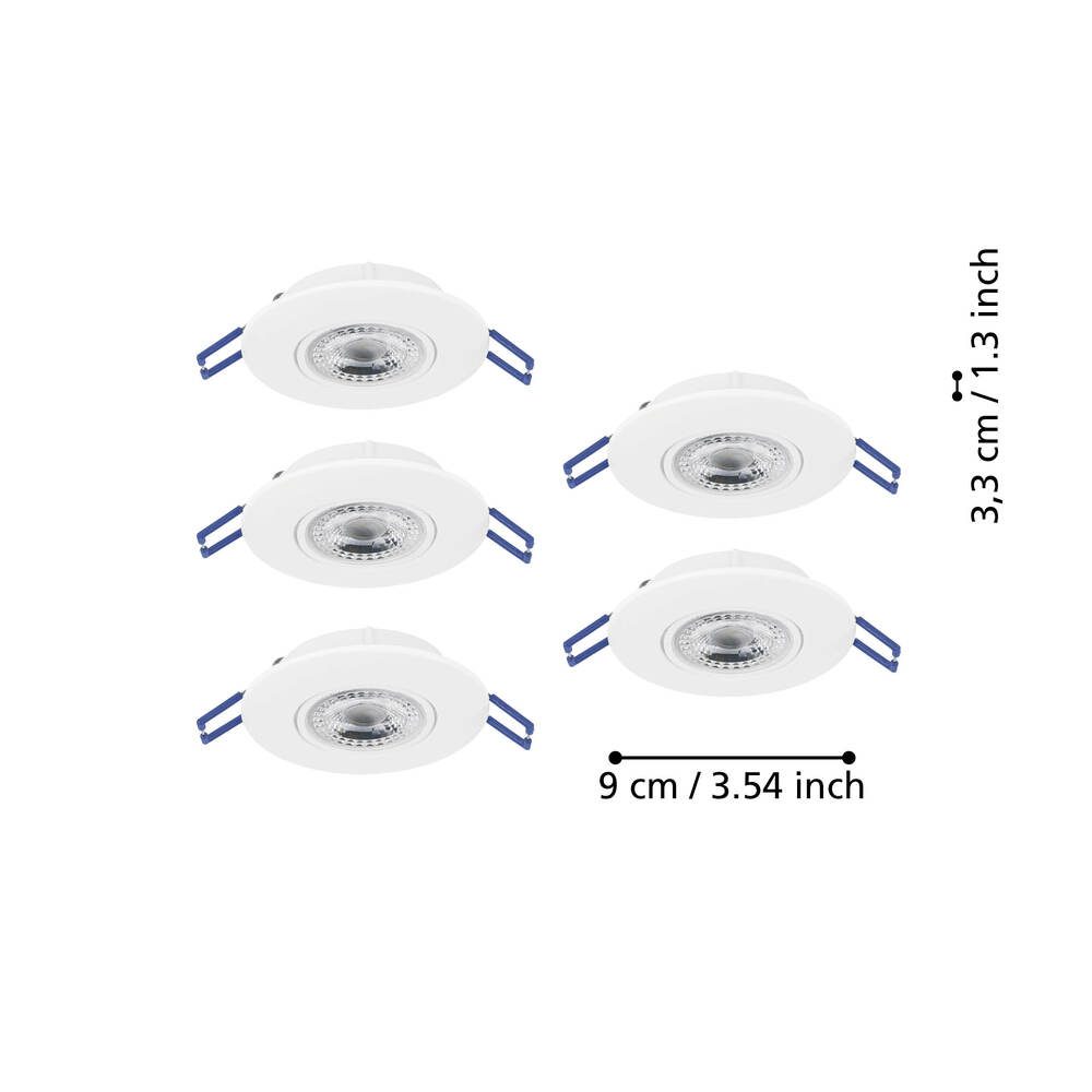 300185_DIMENSION_0001 | Eglo Romania Set 5 spoturi GEDREZ LED 5X4.9W IP20 300185