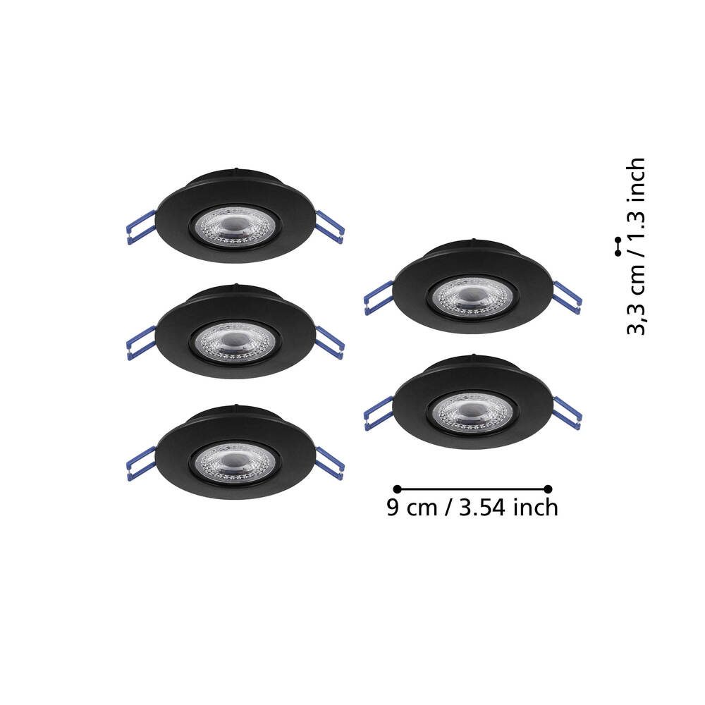 300189_DIMENSION_0001 | Eglo Romania Set 5 spoturi GEDREZ LED 5X4.9W IP20 300189