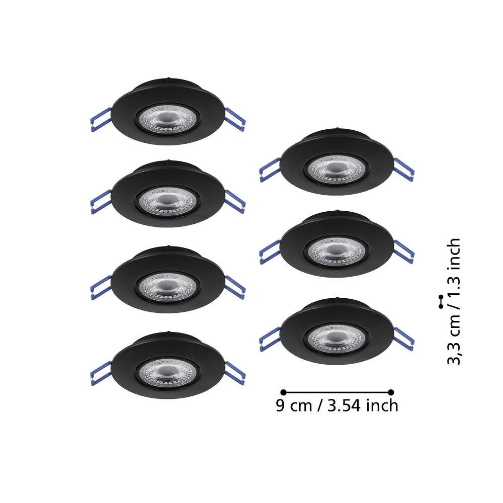 300191_DIMENSION_0001 | Eglo Romania Set 7 spoturi GEDREZ LED 7X4.9W IP20 300191