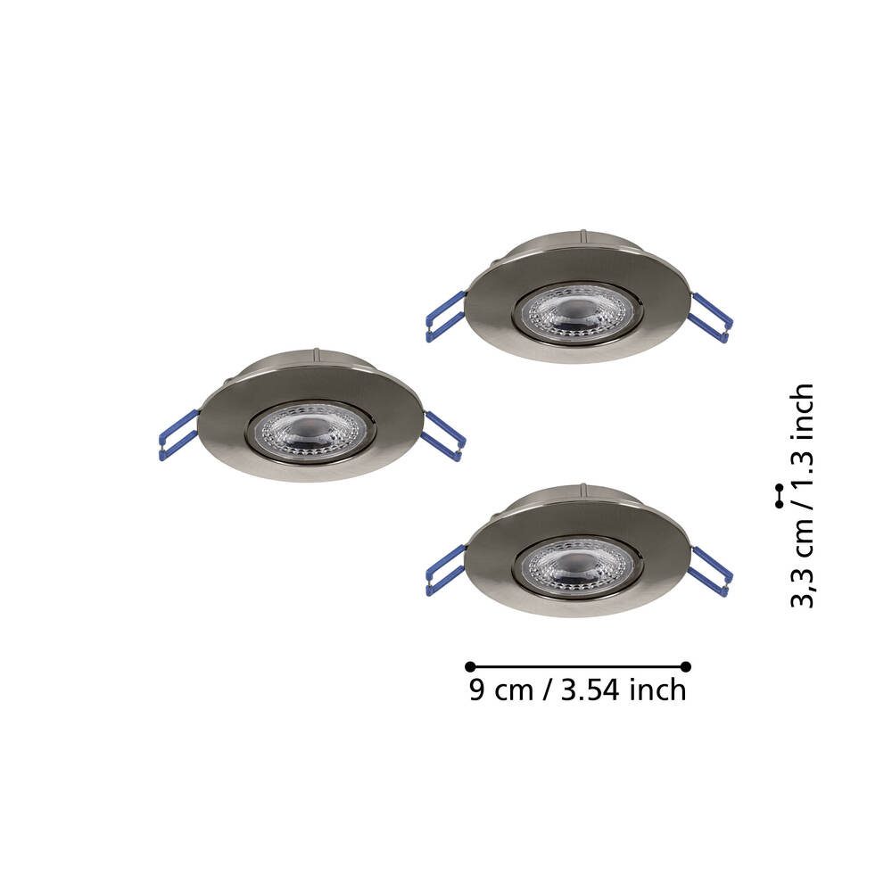 300193_DIMENSION_0001 | Eglo Romania Set 3 spoturi GEDREZ LED 3X4.9W IP20 300193
