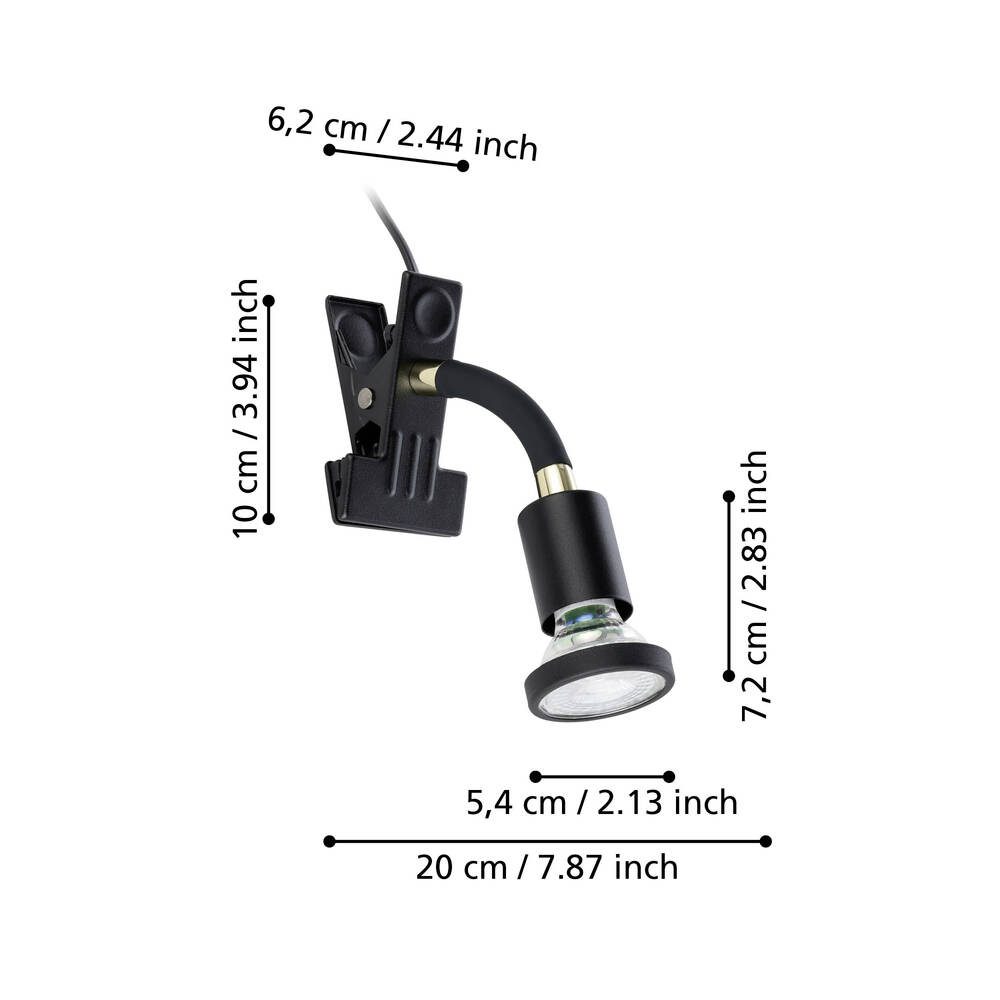 300914_DIMENSION_0001 | Eglo Romania Spot priză PARRINI 1 LED GU10 4.5W IP20 300914
