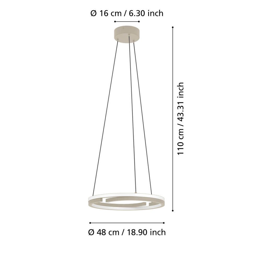 901824_DIMENSION_0001 | Eglo Romania Lustră MEZZOMONTE LED 2X20W IP20 901824
