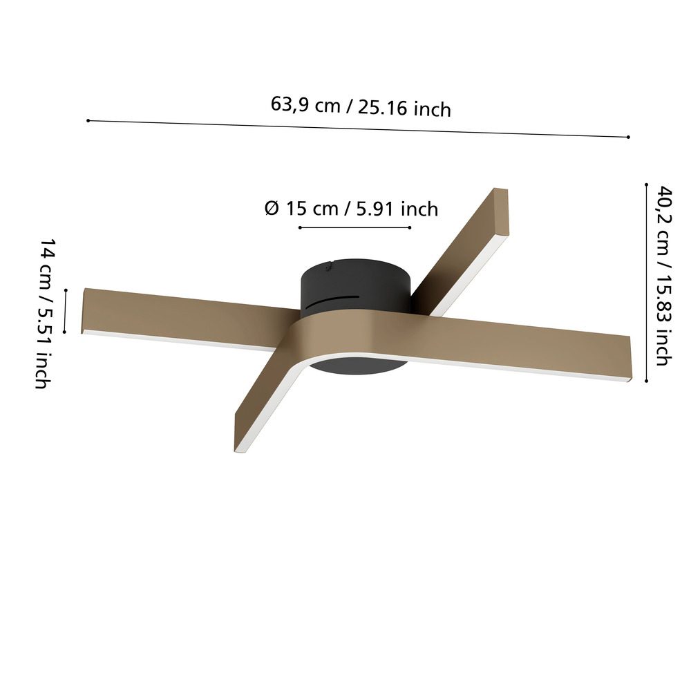 901863_DIMENSION_0001 | Eglo Romania Plafonieră FOLCINO-Z LED 2X18W IP20 901863