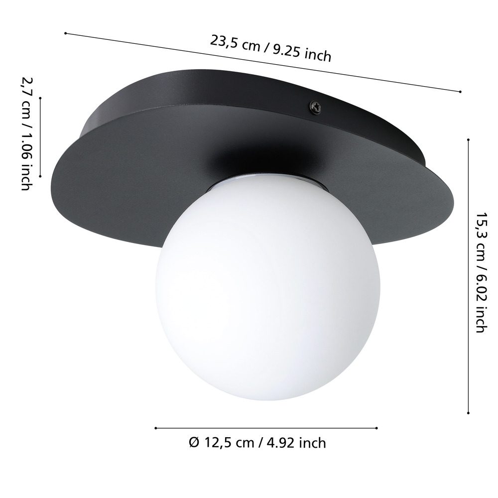 902091_DIMENSION_0001 | Eglo Romania Aplică/Plafonieră CASTROVIDO LED 4.2W IP44 902091