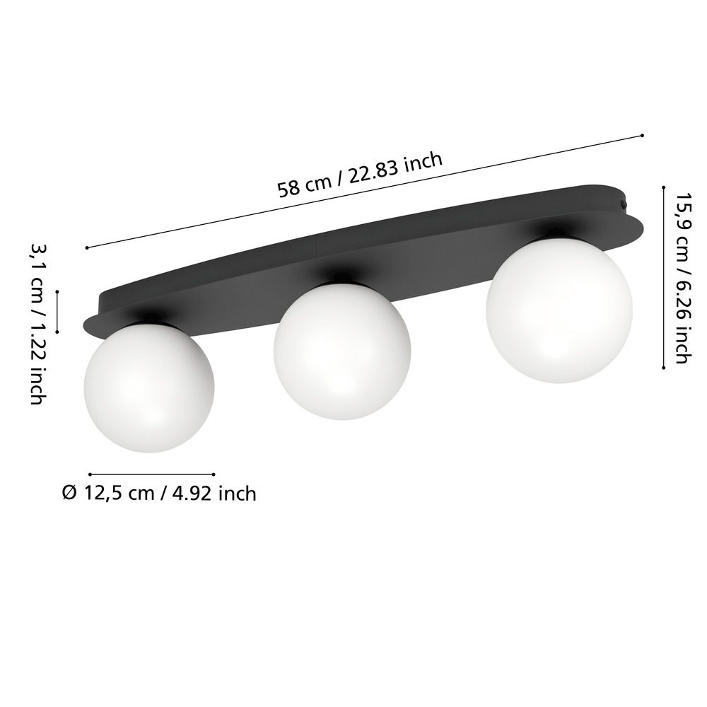902092_DIMENSION_0001 | Eglo Romania Aplică/Plafonieră CASTROVIDO LED 3X4.2W IP44 902092