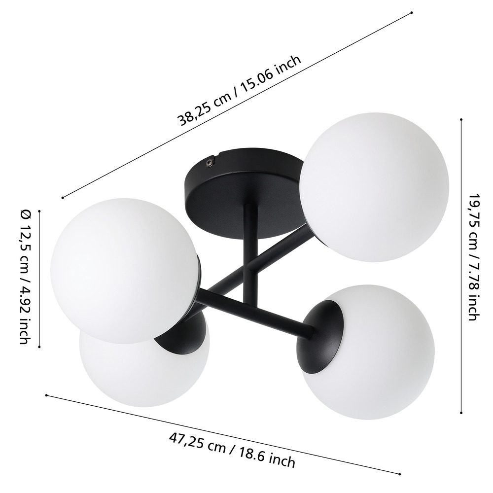 902094_DIMENSION_0001 | Eglo Romania Plafonieră CASTROVIDO LED G9 4X4.2W IP44 902094