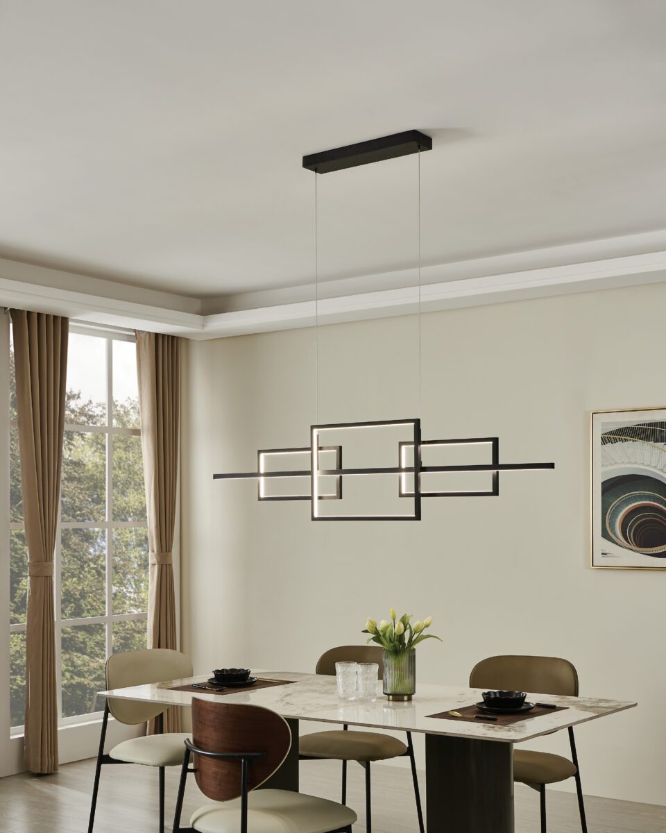 39798A_AMBIENT_0002 1 | Eglo Romania Lustră minimalistă PUEBLA 39798 LED 35W 3000K IP20 oțel negru, plastic alb