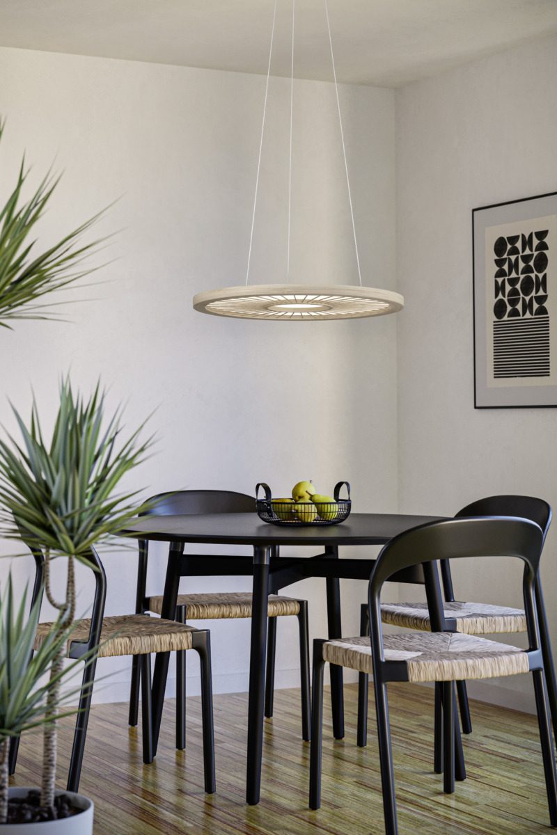 Lustră EGLO DEHESA | Eglo Romania Lustră DEHESA 390297 Ø610 mm LED 36W 4000K IP20, aluminiu, oțel alb, lemn natural