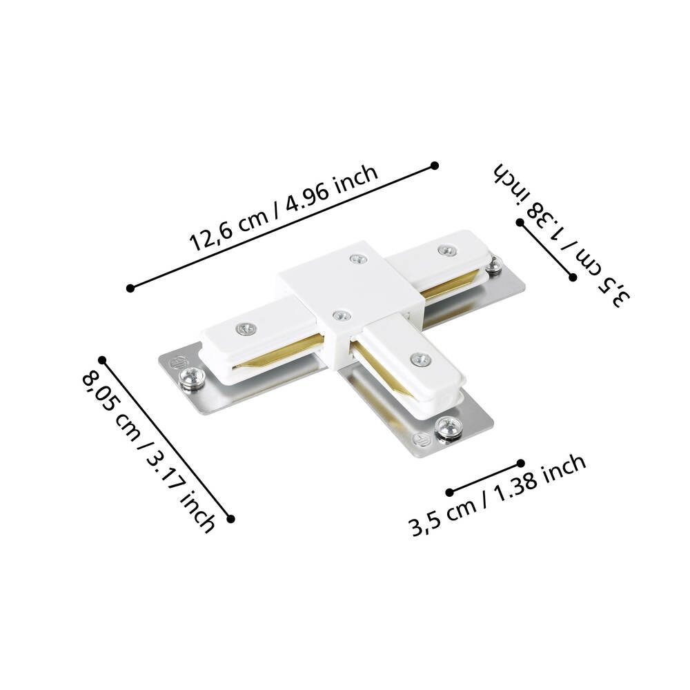 900997_DIMENSION_0001 | Eglo Romania Conector „T” TB alb 900997