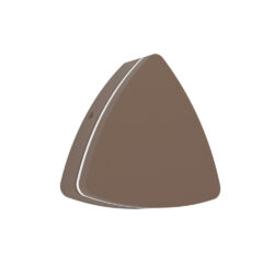Brown triangular wedge shape with rounded corners and a white inner outline edge