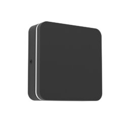 Black rounded-square external storage device with a slim silver edge