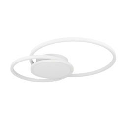 White contemporary circular LED ceiling light with overlapping rings (minimalist design)