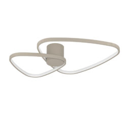 Modern ceiling light fixture with intertwined looped arms and an integrated LED strip surface.